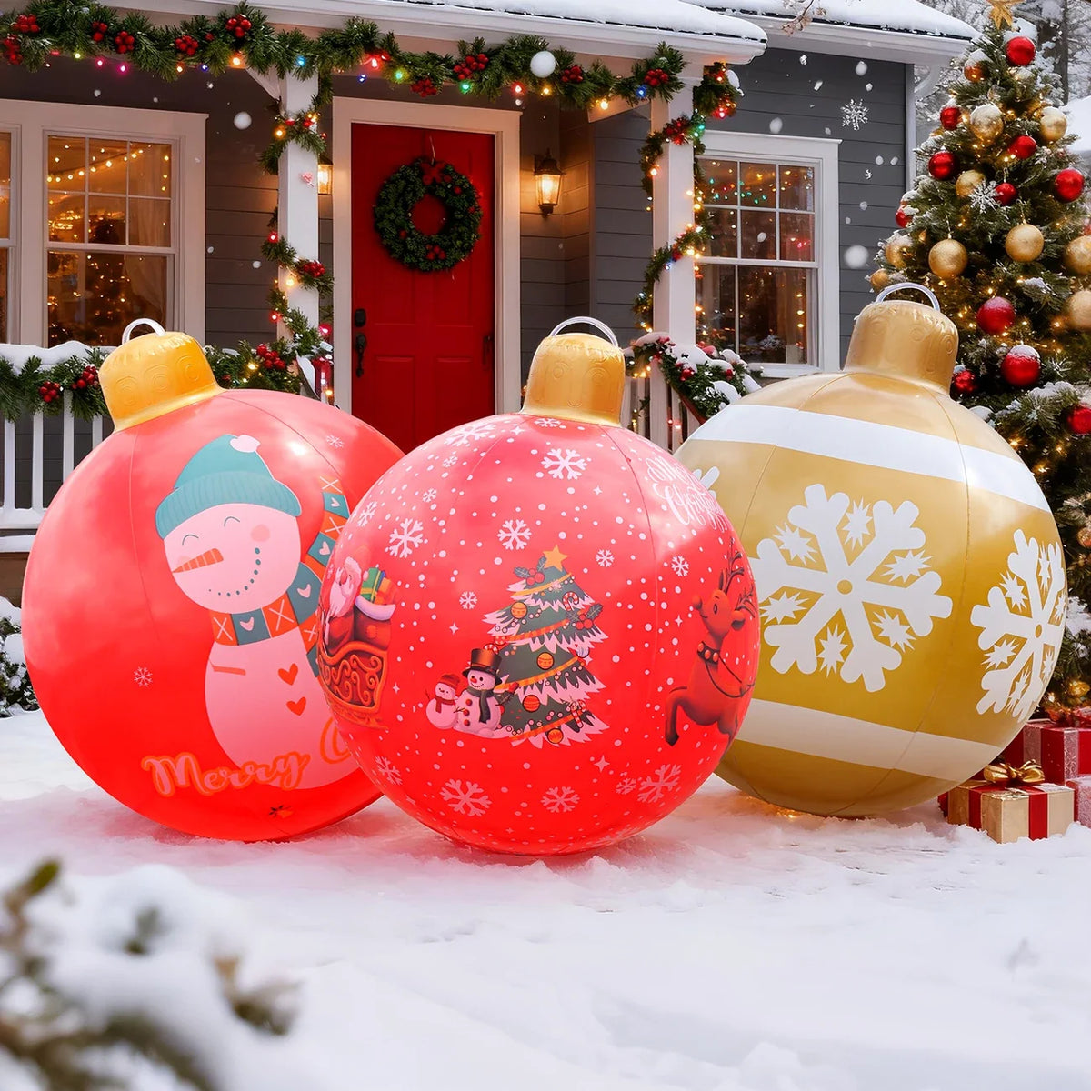 Sevair Deco Giant Inflatable Christmas Ornaments porch display