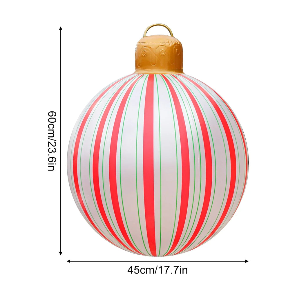 Sevair Deco Giant Inflatable Christmas Ornaments red stripes