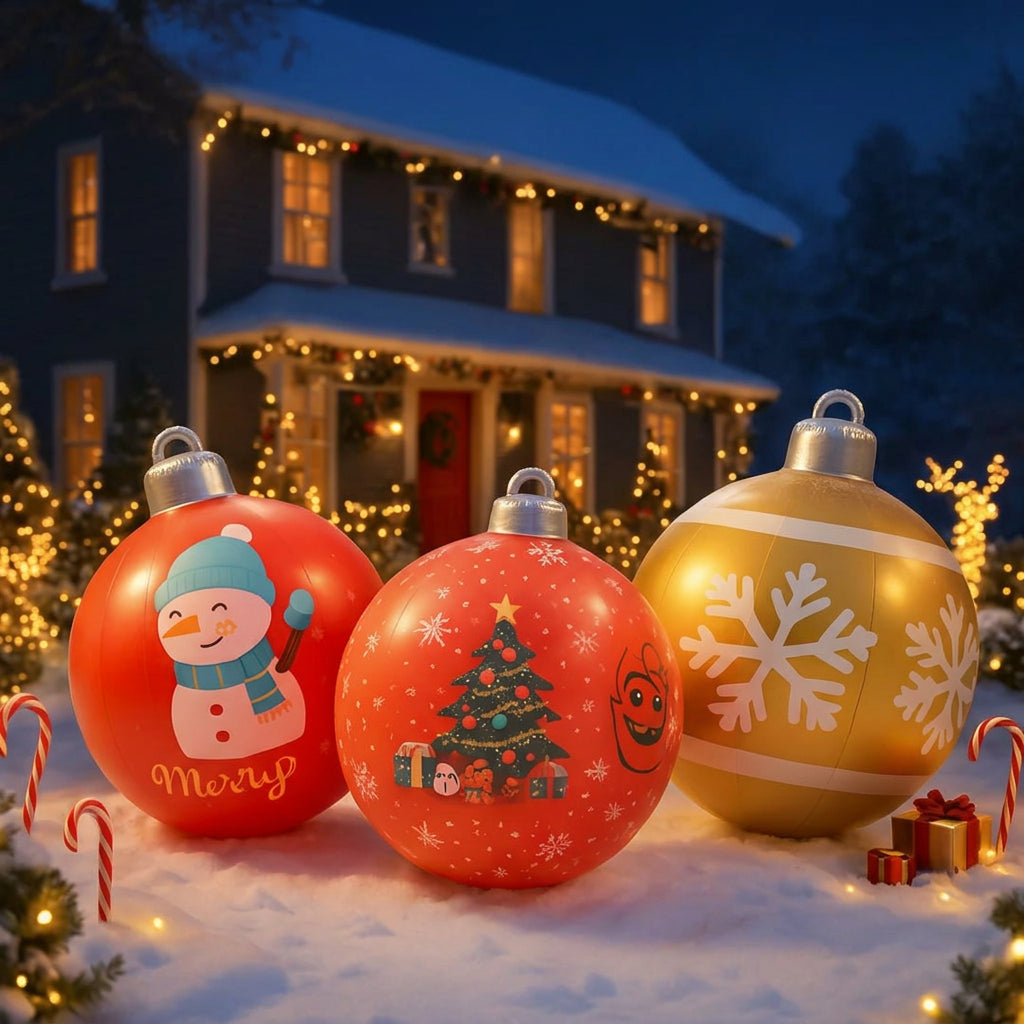 Sevair Deco Giant Inflatable Christmas Ornaments yard display
