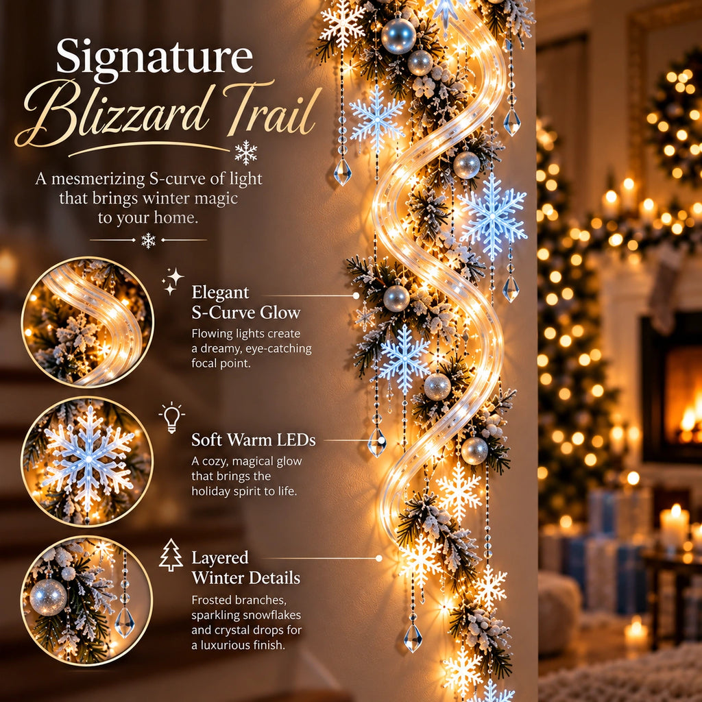 Sevair Deco Giant Snowflake Cascade Christmas Wall Light cascade detail