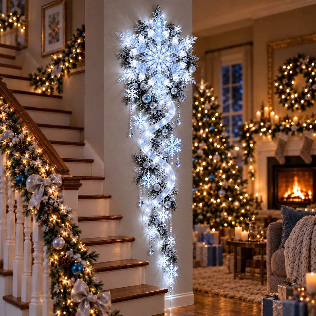Sevair Deco Giant Snowflake Cascade Christmas Wall Light cool display