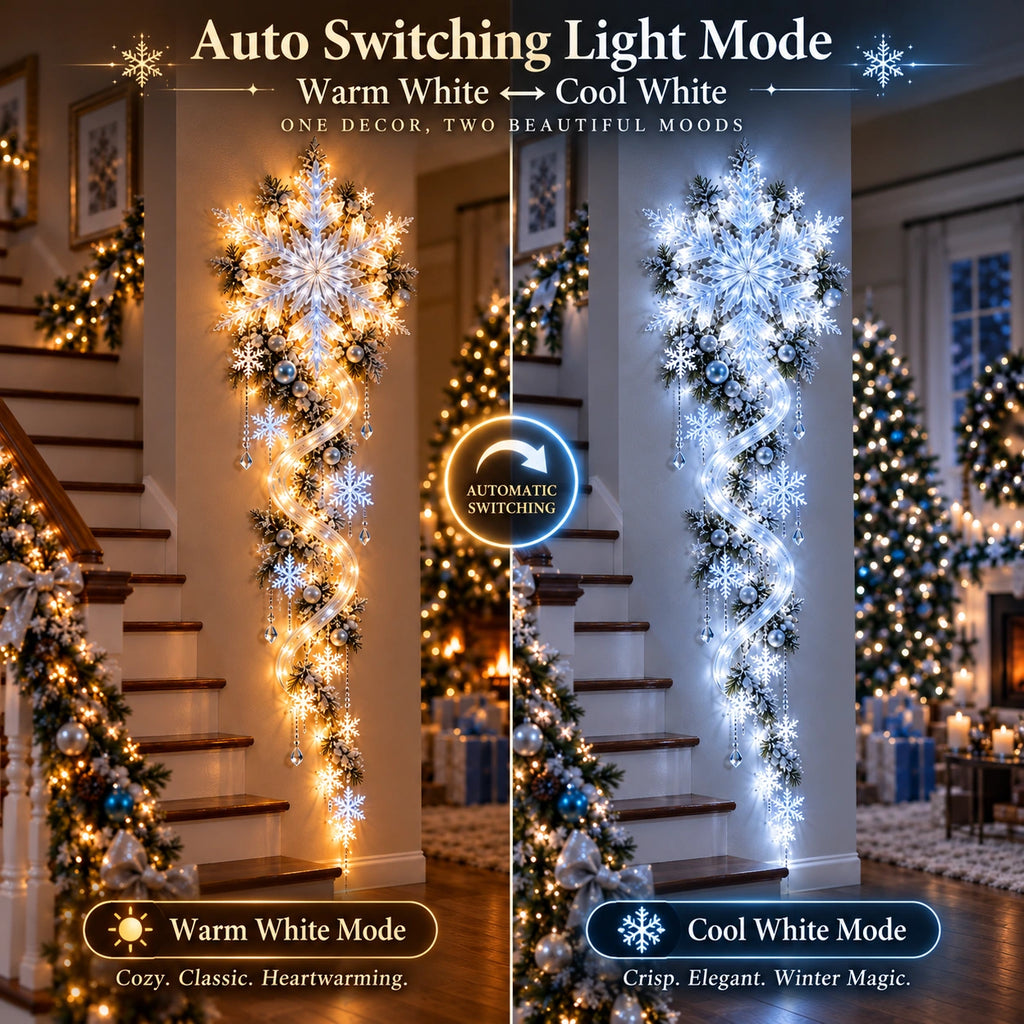 Sevair Deco Giant Snowflake Cascade Christmas Wall Light light modes