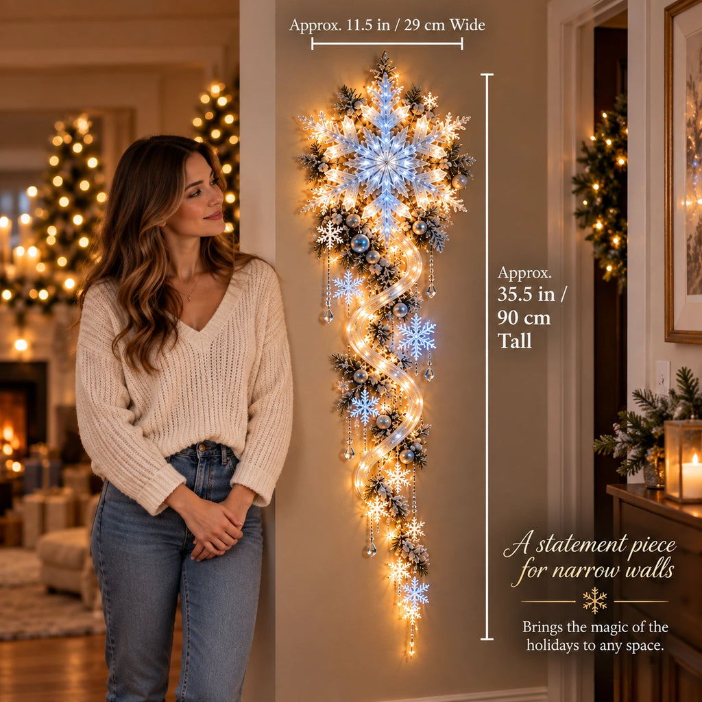 Sevair Deco Giant Snowflake Cascade Christmas Wall Light size guide