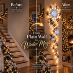 Sevair Deco Giant Snowflake Cascade Christmas Wall Light wall transformation