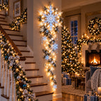 Sevair Deco Giant Snowflake Cascade Christmas Wall Light warm display