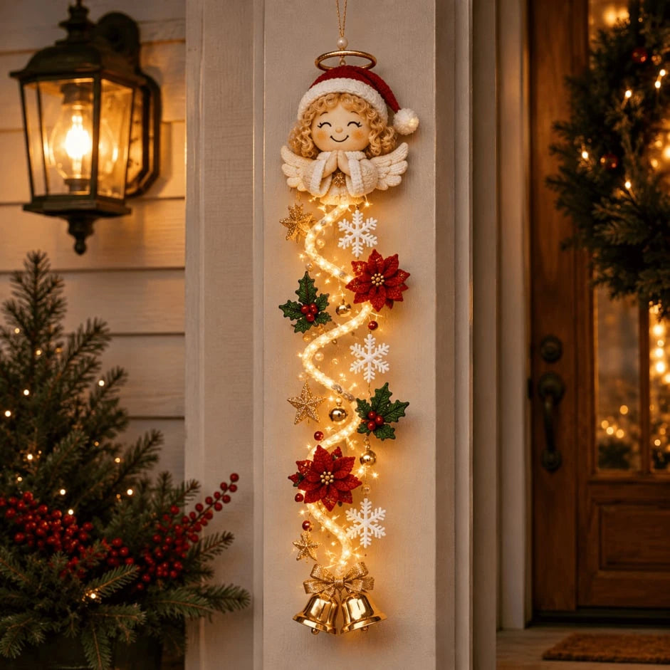 Sevair Deco Glowing Christmas Door Hanger angel