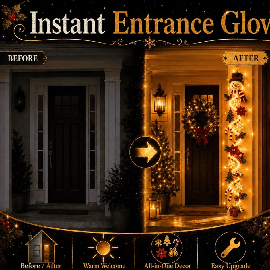 Sevair Deco Glowing Christmas Door Hanger before after
