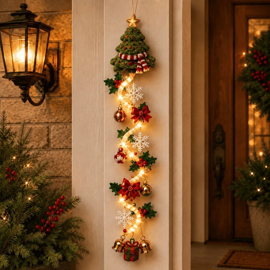 Sevair Deco Glowing Christmas Door Hanger christmas tree