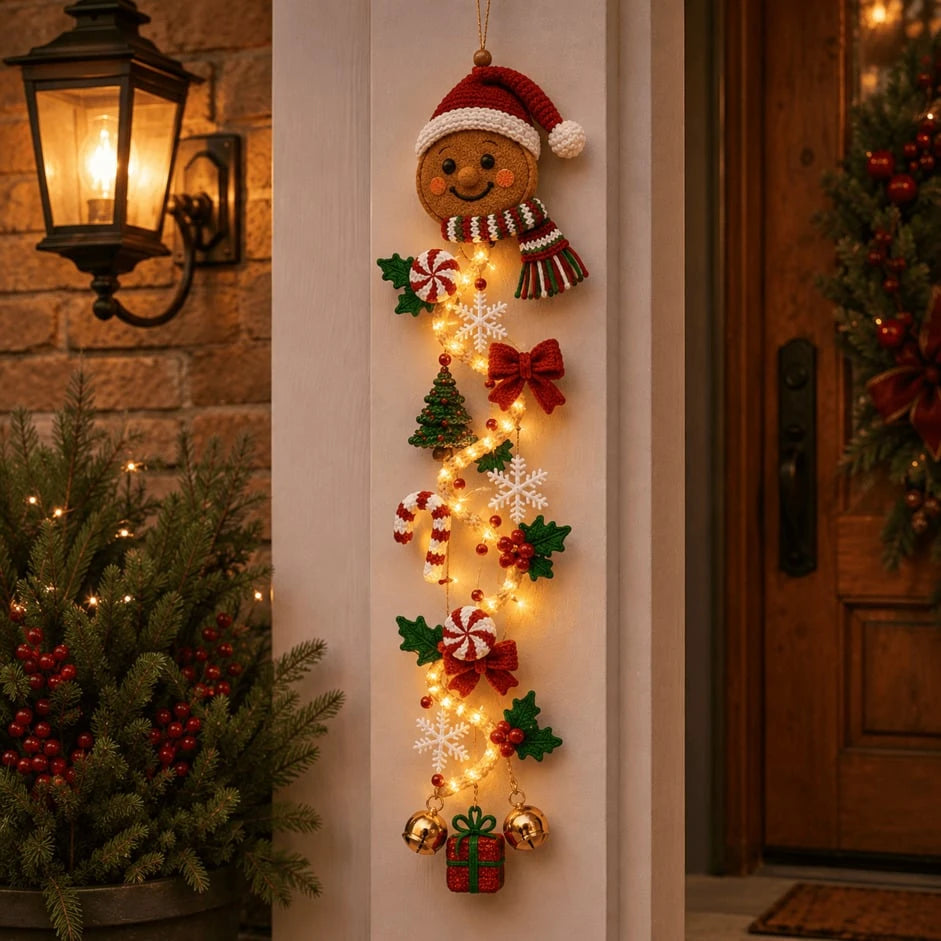 Sevair Deco Glowing Christmas Door Hanger gingerbread