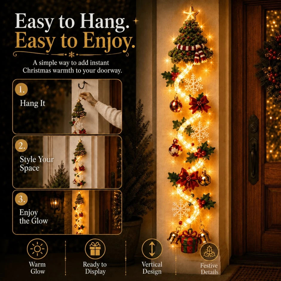 Sevair Deco Glowing Christmas Door Hanger hanging guide