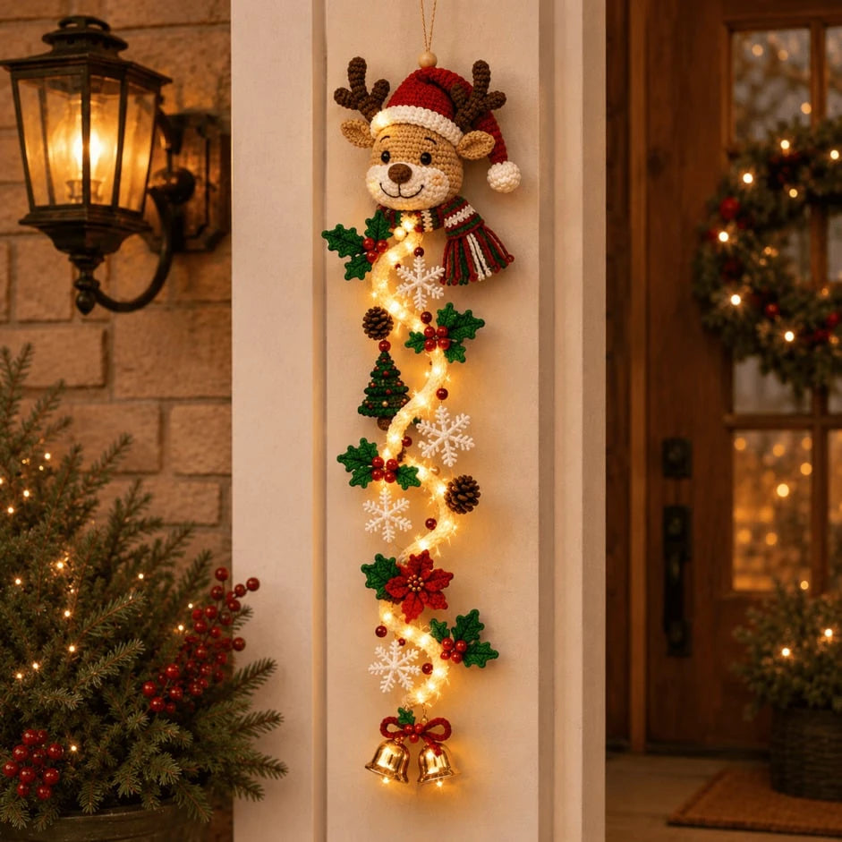 Sevair Deco Glowing Christmas Door Hanger reindeer
