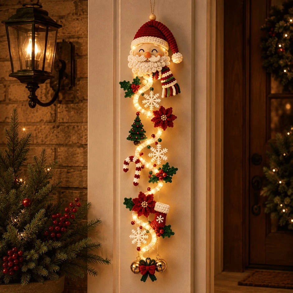 Sevair Deco Glowing Christmas Door Hanger santa