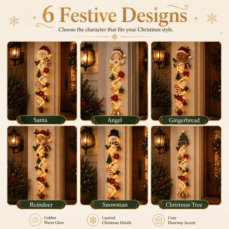 Sevair Deco Glowing Christmas Door Hanger six designs