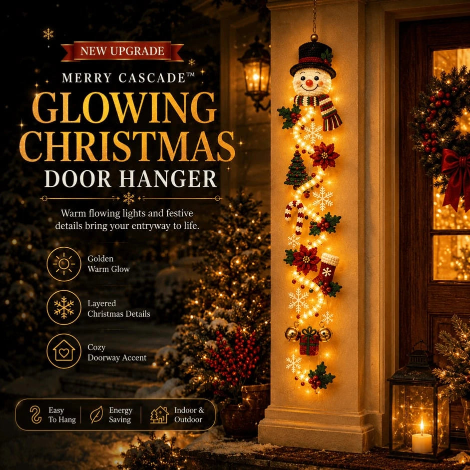 Sevair Deco Glowing Christmas Door Hanger snowman glow