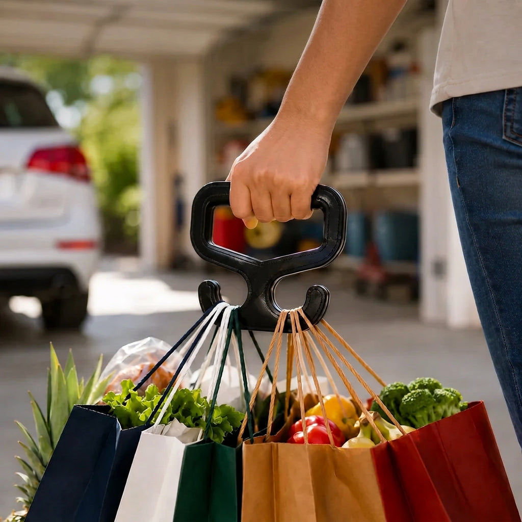 Sevair Deco Grocery Bag Carrier Handle for Multiple Shopping Bags
