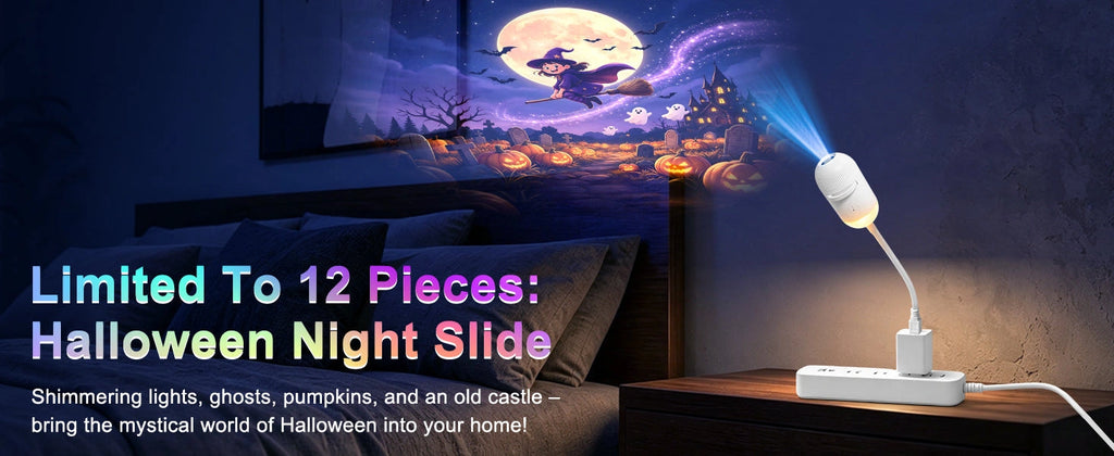 Sevair Deco Halloween Galaxy Projector with 12 Slides bedroom projection