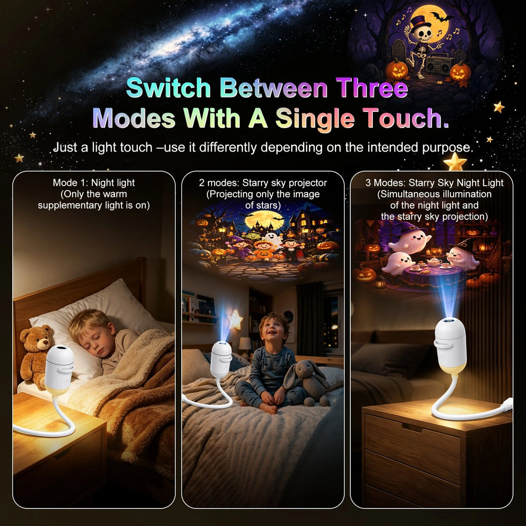 Sevair Deco Halloween Galaxy Projector with 12 Slides lighting modes