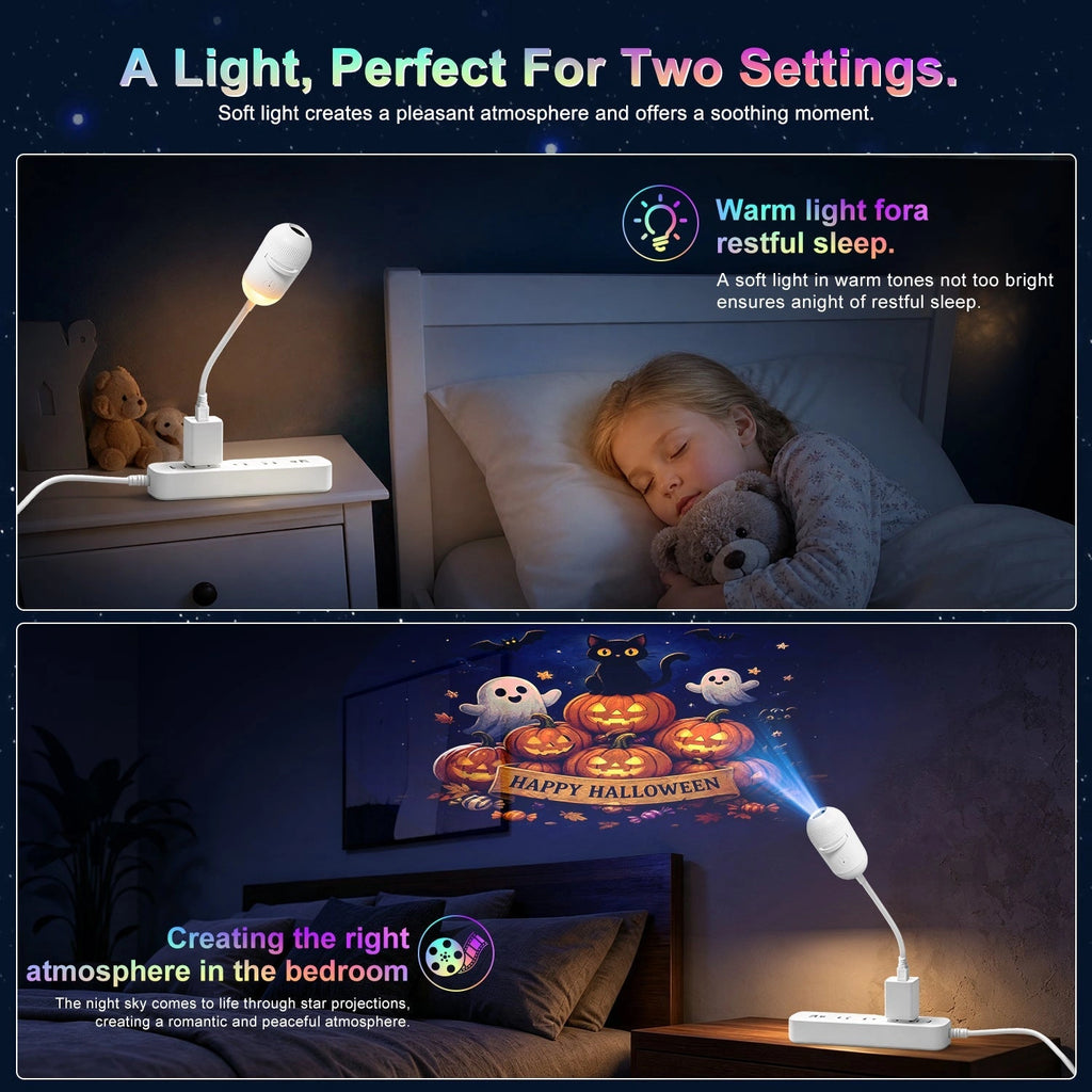 Sevair Deco Halloween Galaxy Projector with 12 Slides lighting settings