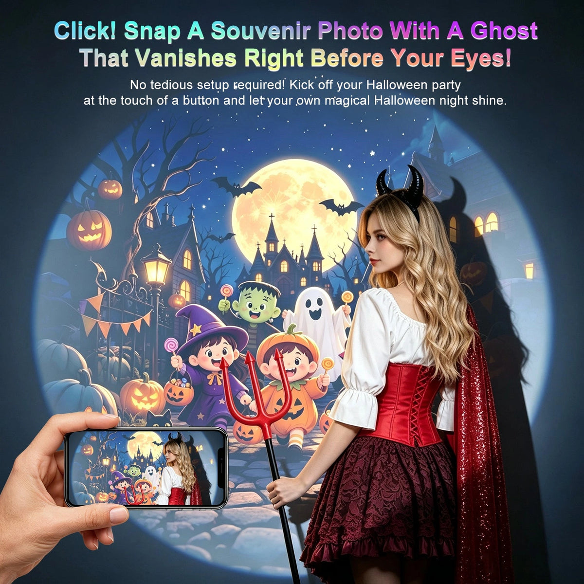 Sevair Deco Halloween Galaxy Projector with 12 Slides party backdrop