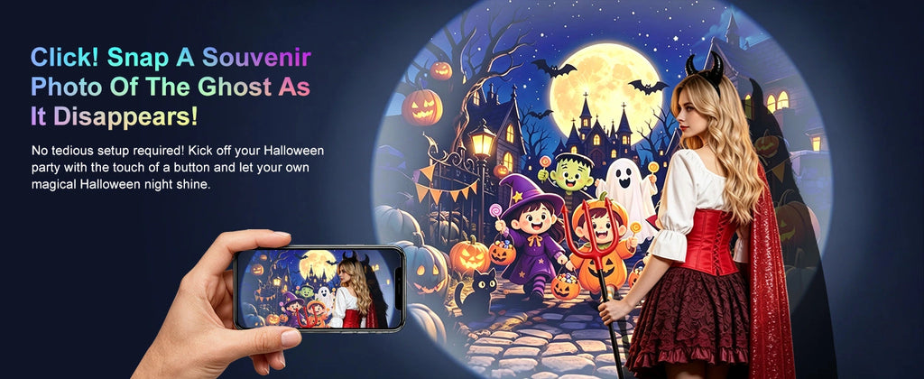 Sevair Deco Halloween Galaxy Projector with 12 Slides photo setup