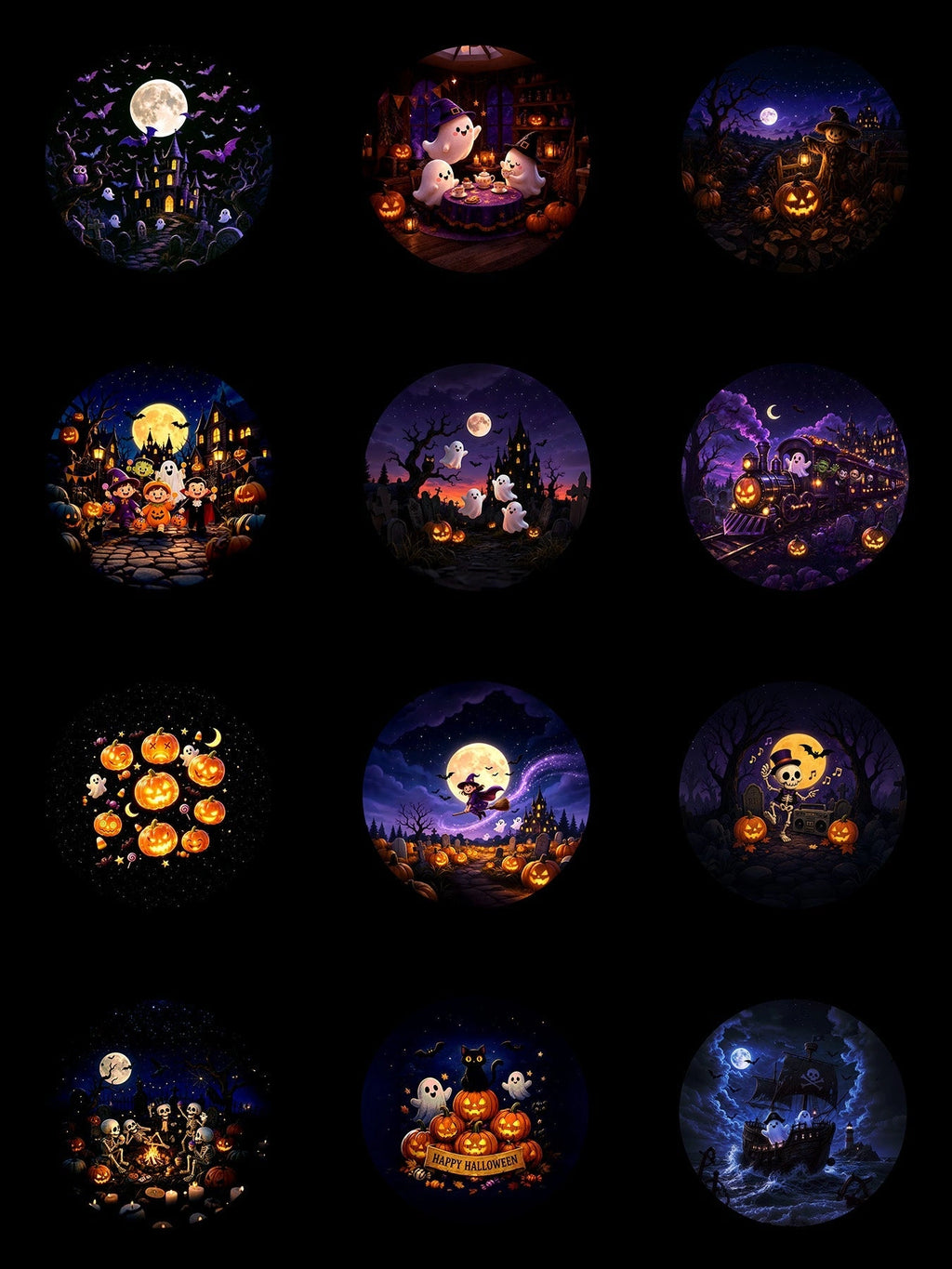 Sevair Deco Halloween Galaxy Projector with 12 Slides slide designs