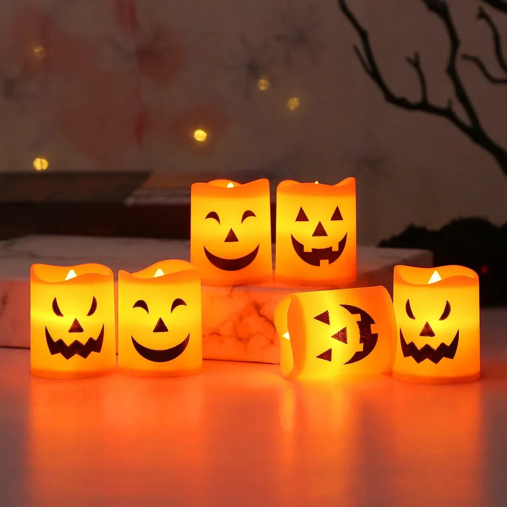Sevair Deco Halloween Pumpkin LED Candle Set 6-Pack 4
