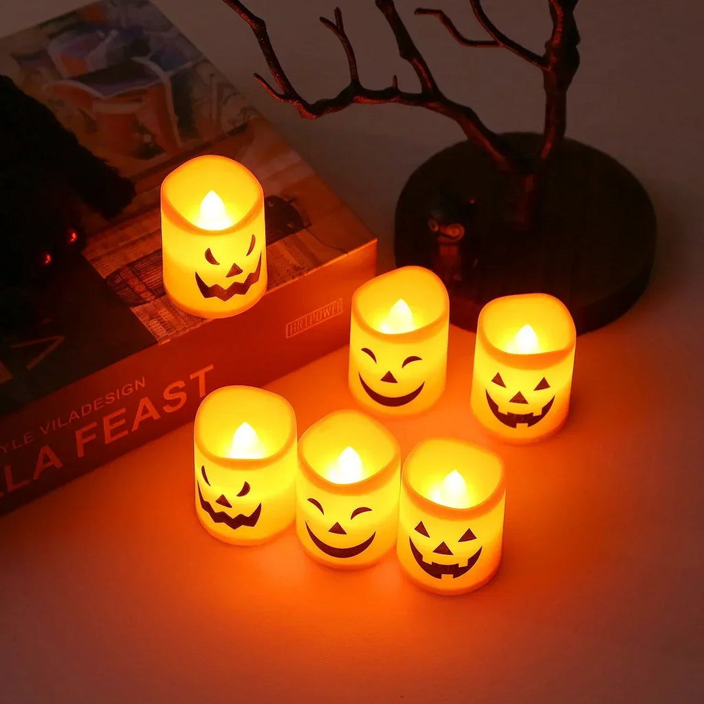 Sevair Deco Halloween Pumpkin LED Candle Set 6-Pack 5