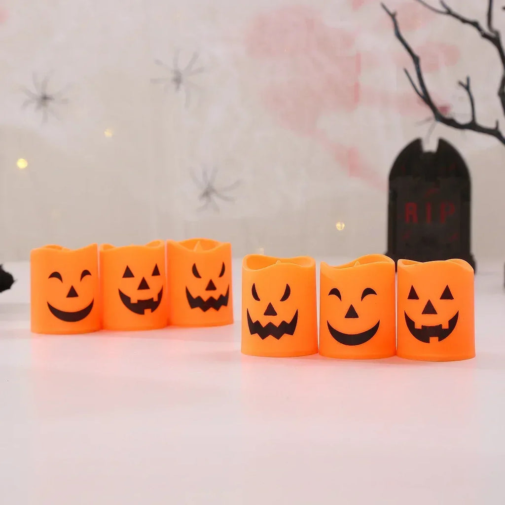 Sevair Deco Halloween Pumpkin LED Candle Set 6-Pack 8