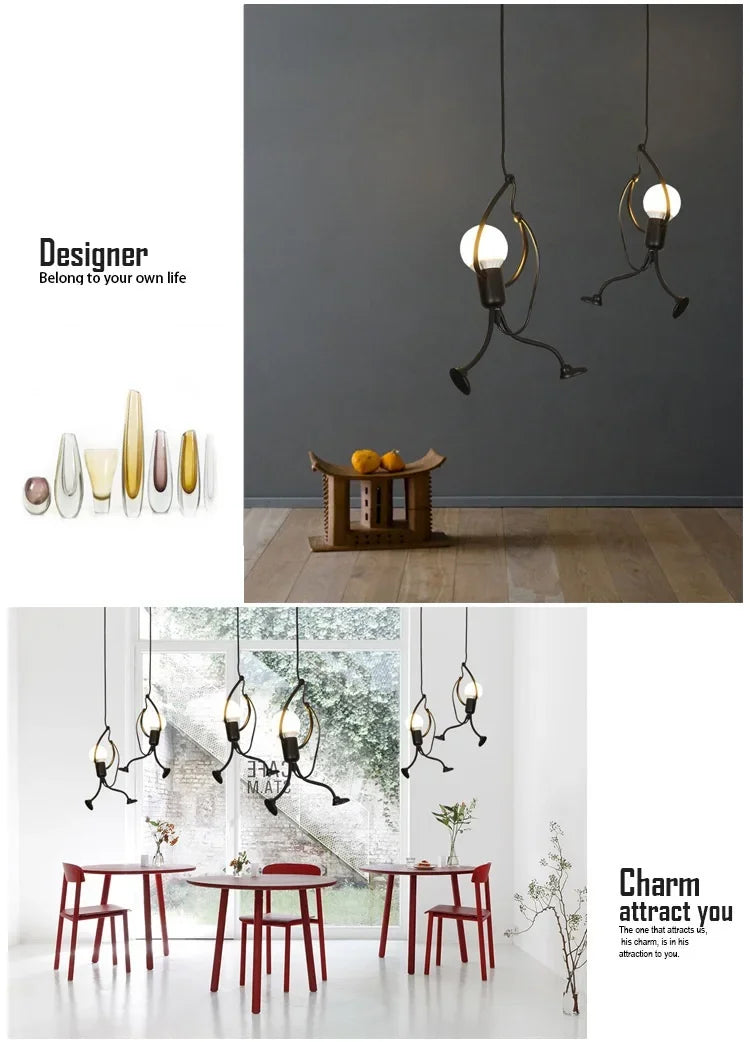 Sevair Deco Hanging Man Ceiling Pendant Light 11