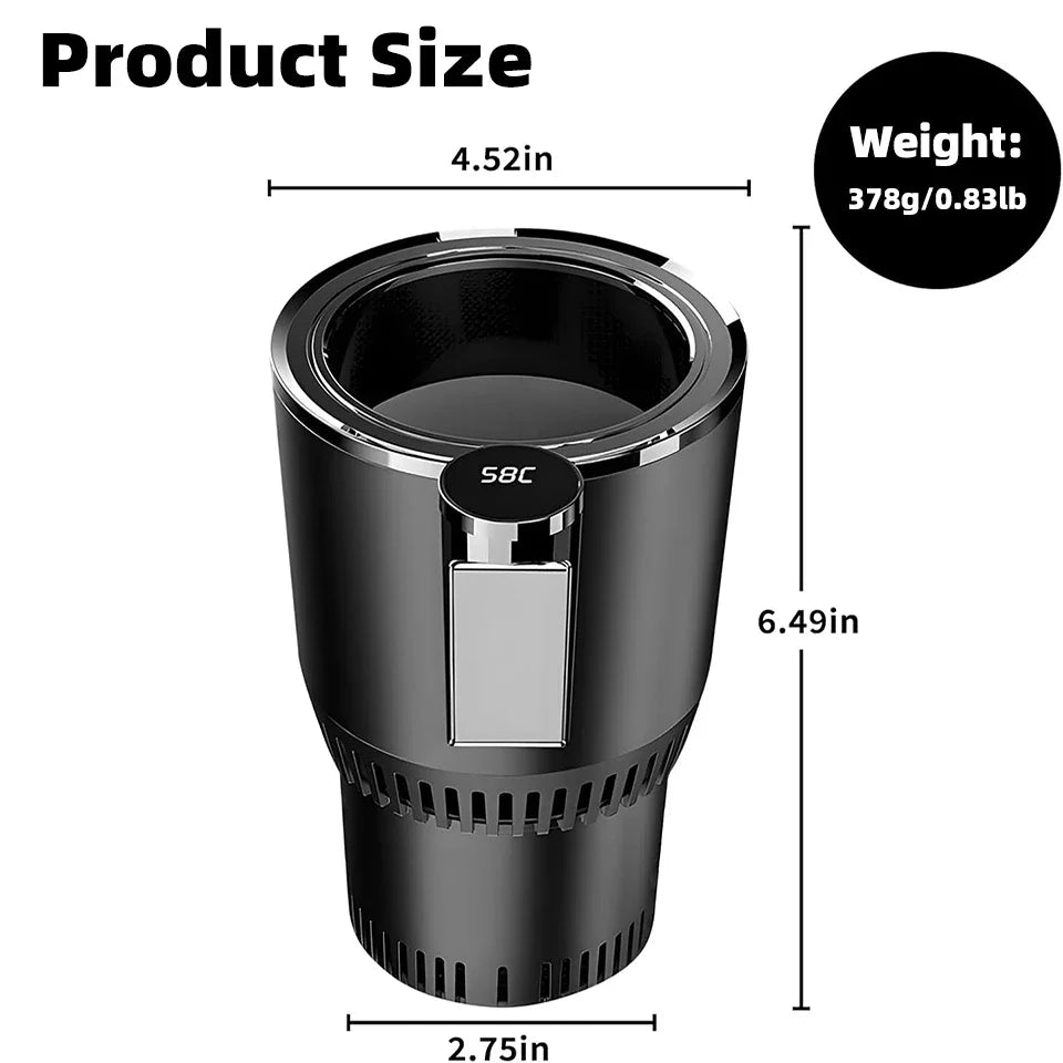 Sevair Deco Heating & Cooling Cup Holder for Home and Car size guide