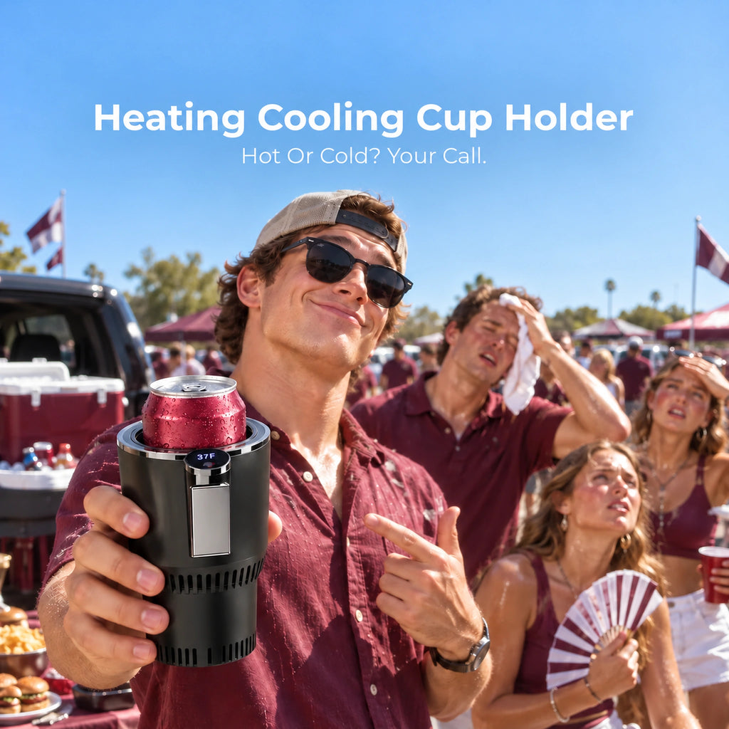 Sevair Deco Heating & Cooling Cup Holder for Home and Car tailgate hero