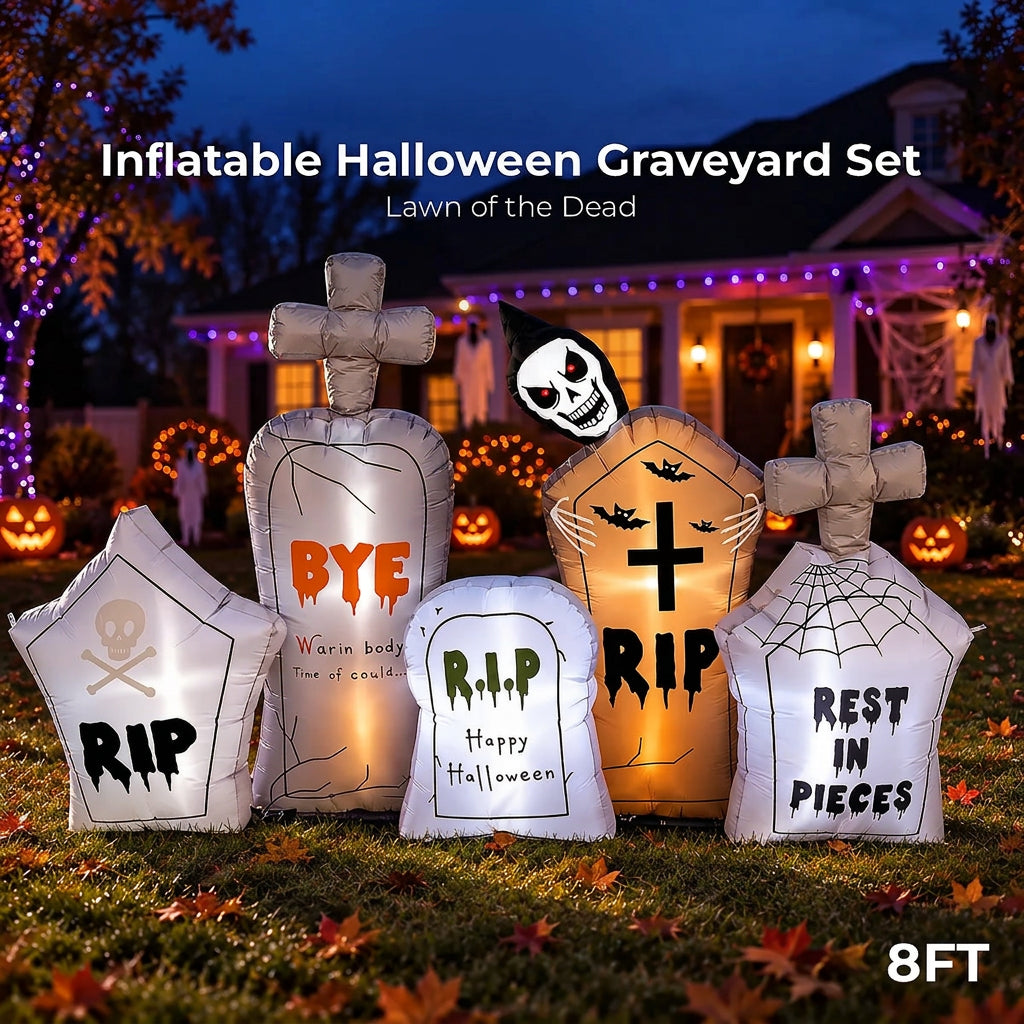 Sevair Deco Inflatable Halloween Graveyard Set 8FT 1