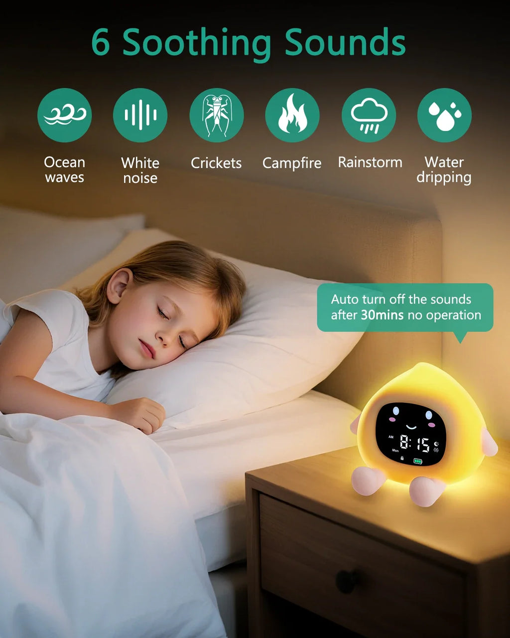 Sevair Deco Kids Sleep Trainer Night Light Buddy 10