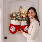 Sevair Deco LED Christmas Mitten Wreath 4