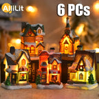 Sevair Deco LED Christmas Village Set of 6 Houses 6