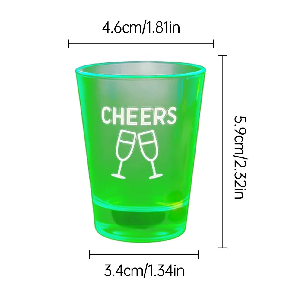 Sevair Deco LED Flashing Shot Glasses 4-Pack cup dimensions