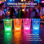 Sevair Deco LED Flashing Shot Glasses 4-Pack night party glow