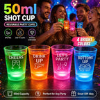 Sevair Deco LED Flashing Shot Glasses 4-Pack party features