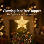 Sevair Deco LED Star Tree Topper for Christmas warm glow