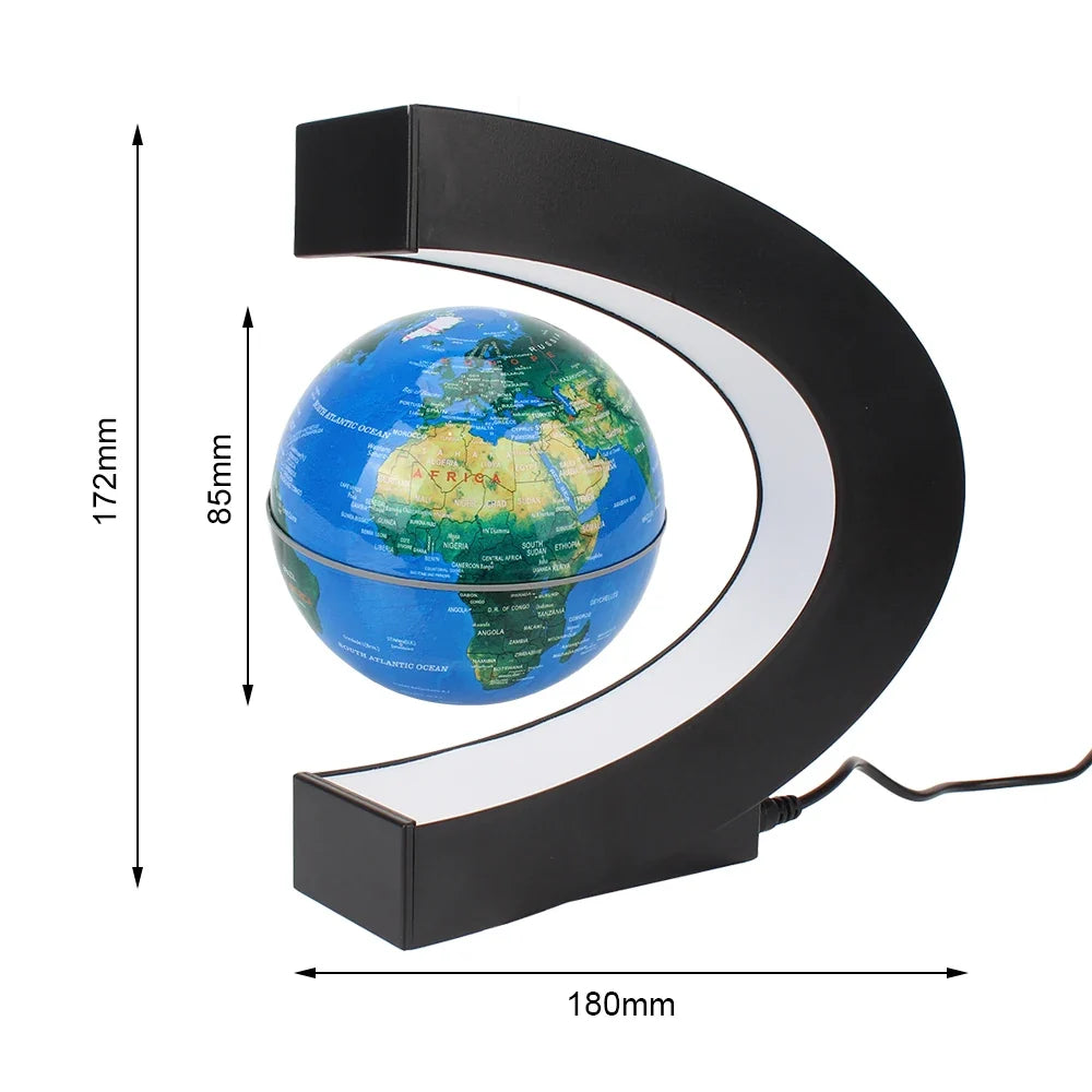 Sevair Deco Levitating Earth Globe Lamp with LED Glow dimensions 02