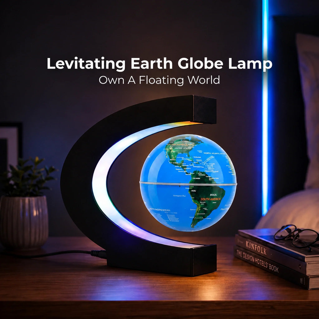 Sevair Deco Levitating Earth Globe Lamp with LED Glow main