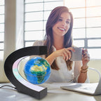 Sevair Deco Levitating Earth Globe Lamp with LED Glow workspace