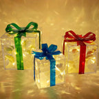 Sevair Deco Light Up Christmas Gift Boxes Set of 3 mixed set