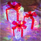 Sevair Deco Light Up Christmas Gift Boxes Set of 3 multicolor glow