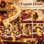 Sevair Deco Lighted Christmas Scene with Golden Glow sleigh details