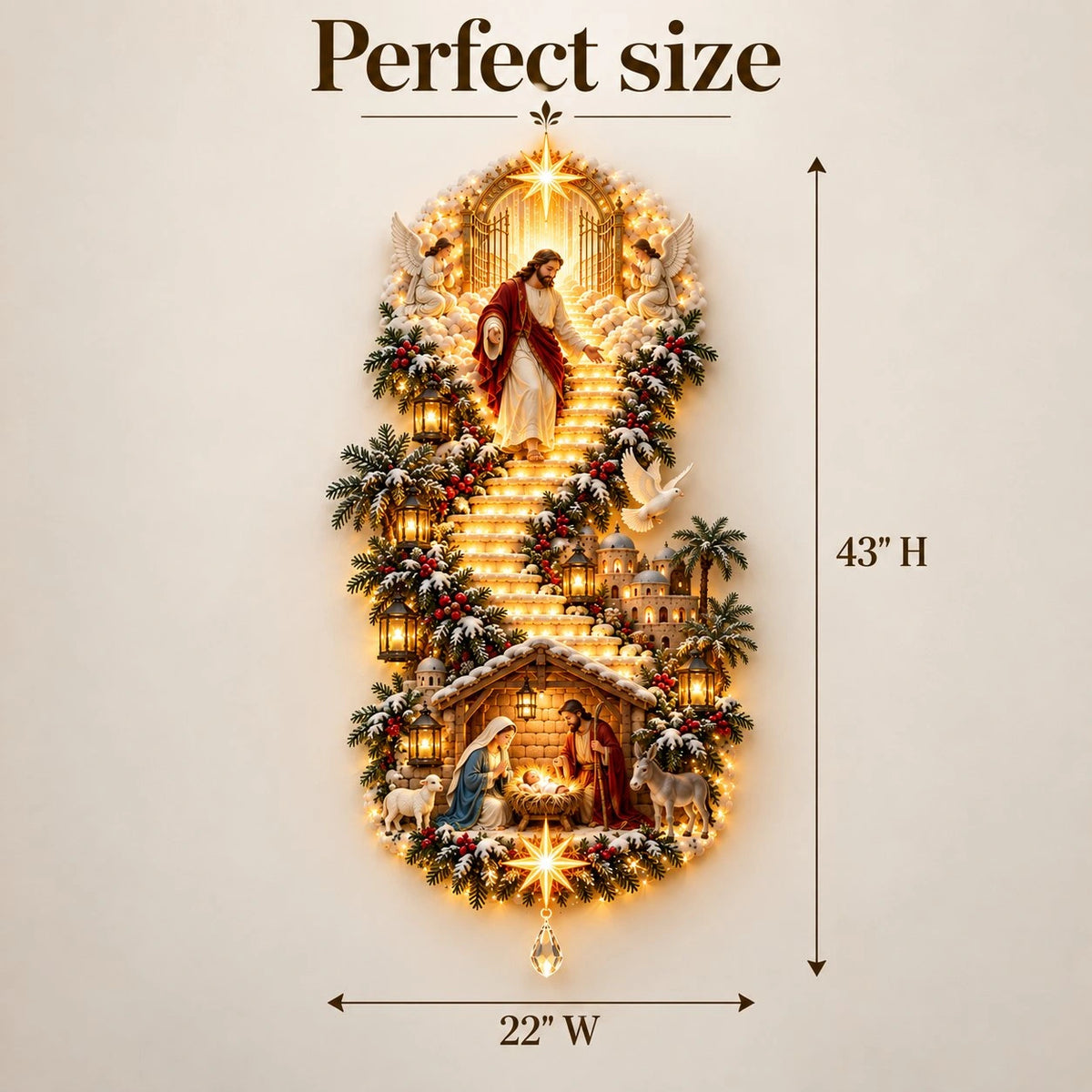 Sevair Deco Lighted Christmas Wall Hanging dimensions