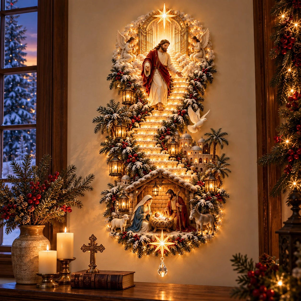 Sevair Deco Lighted Christmas Wall Hanging jesus