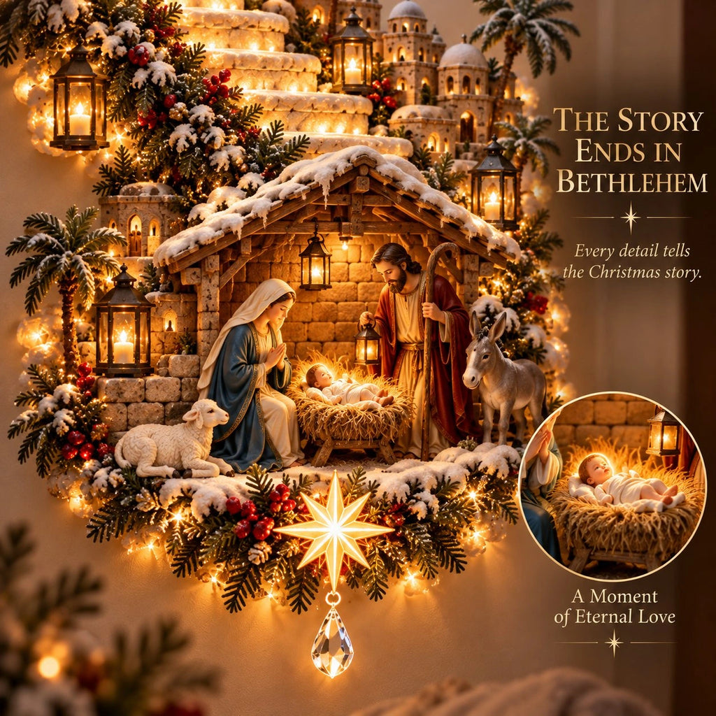 Sevair Deco Lighted Christmas Wall Hanging nativity