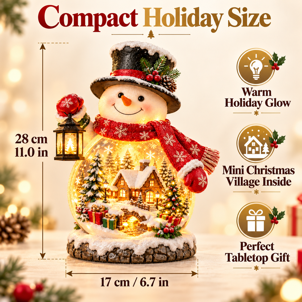 Sevair Deco Lighted Snowman Christmas Village dimensions