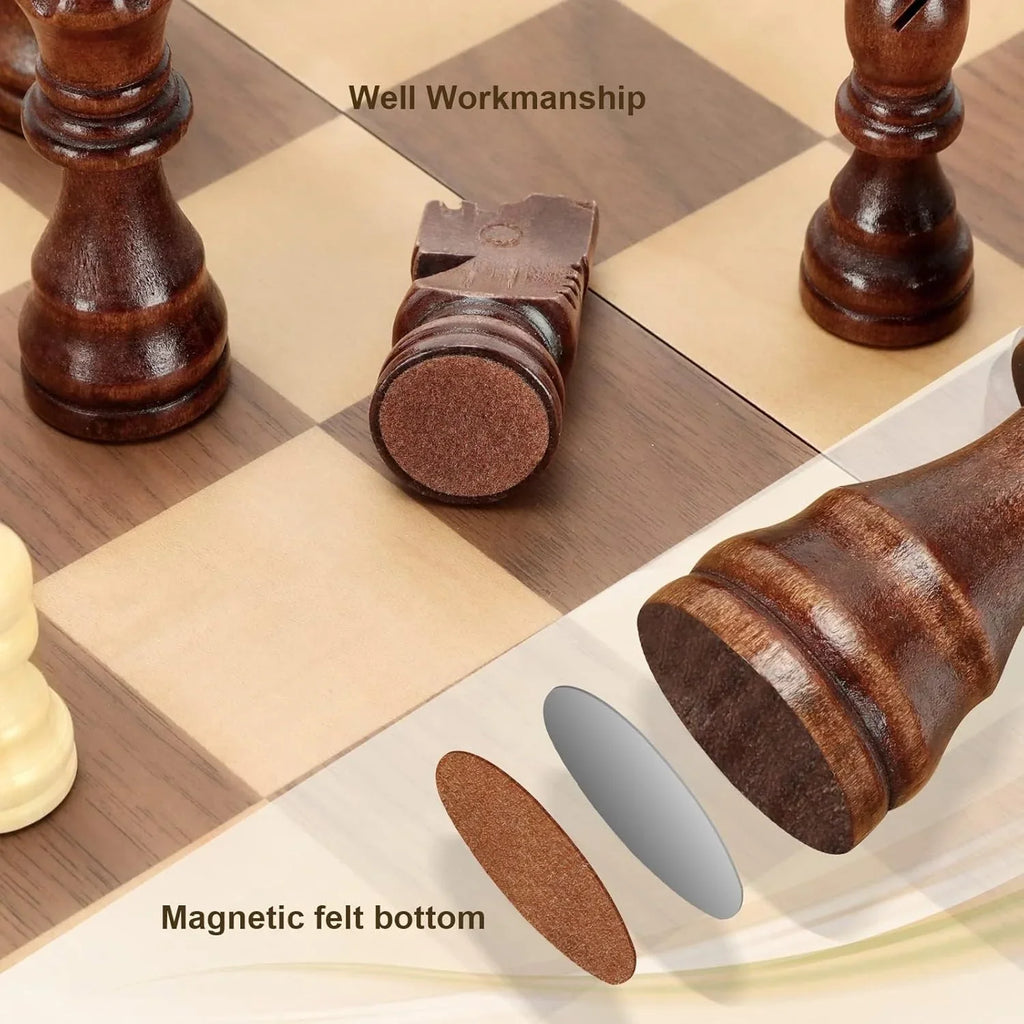 Sevair Deco Magnetic Folding Chess Set for Travel 8